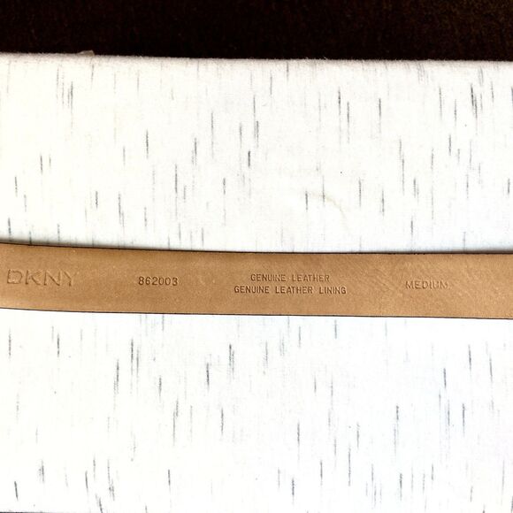 DKNY Black Logo Belt Silver Buckle Women's Size 36 Designer Fashion Donna Karen - Picture 5 of 9